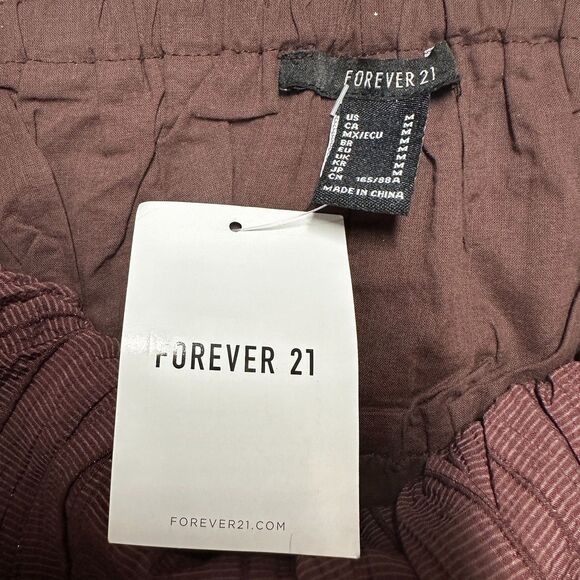 Forever 21 Bubble Bandeau Top Tube Womens Medium Dark Cocoa Festival NWT - Picture 6 of 9